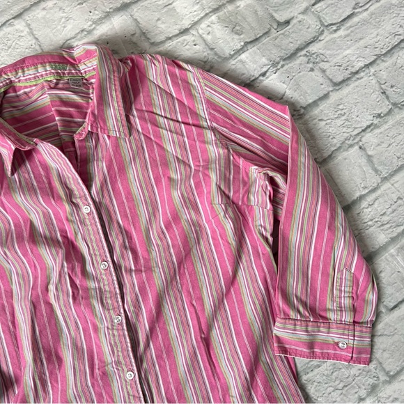 Vintage IZOD Button Down Stripe Blouse - Picture 8 of 9